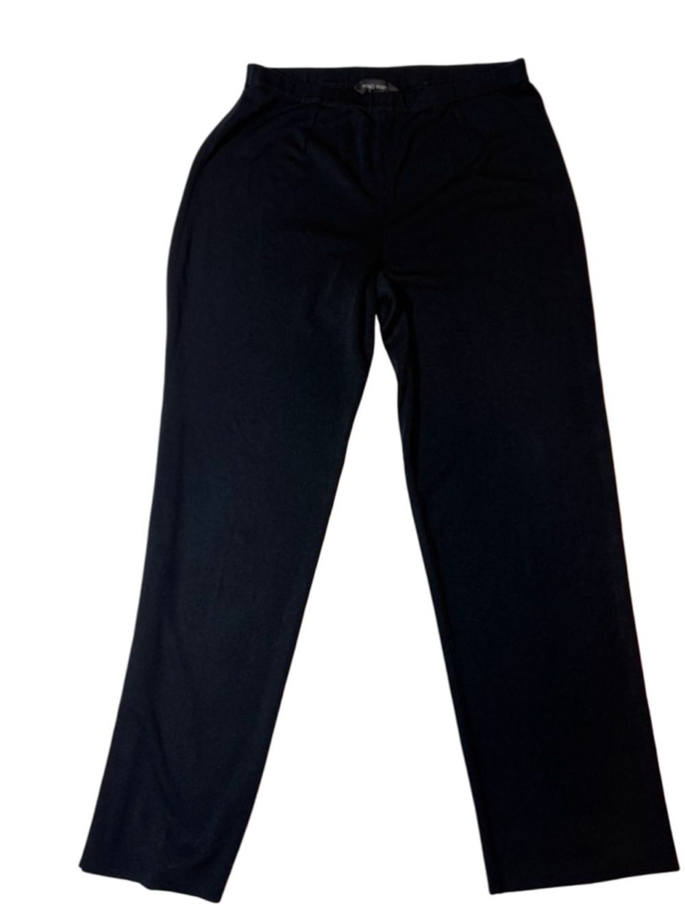 Ming Wang Knit Pants Black Pull On Straight Leg Career Minimalist XL